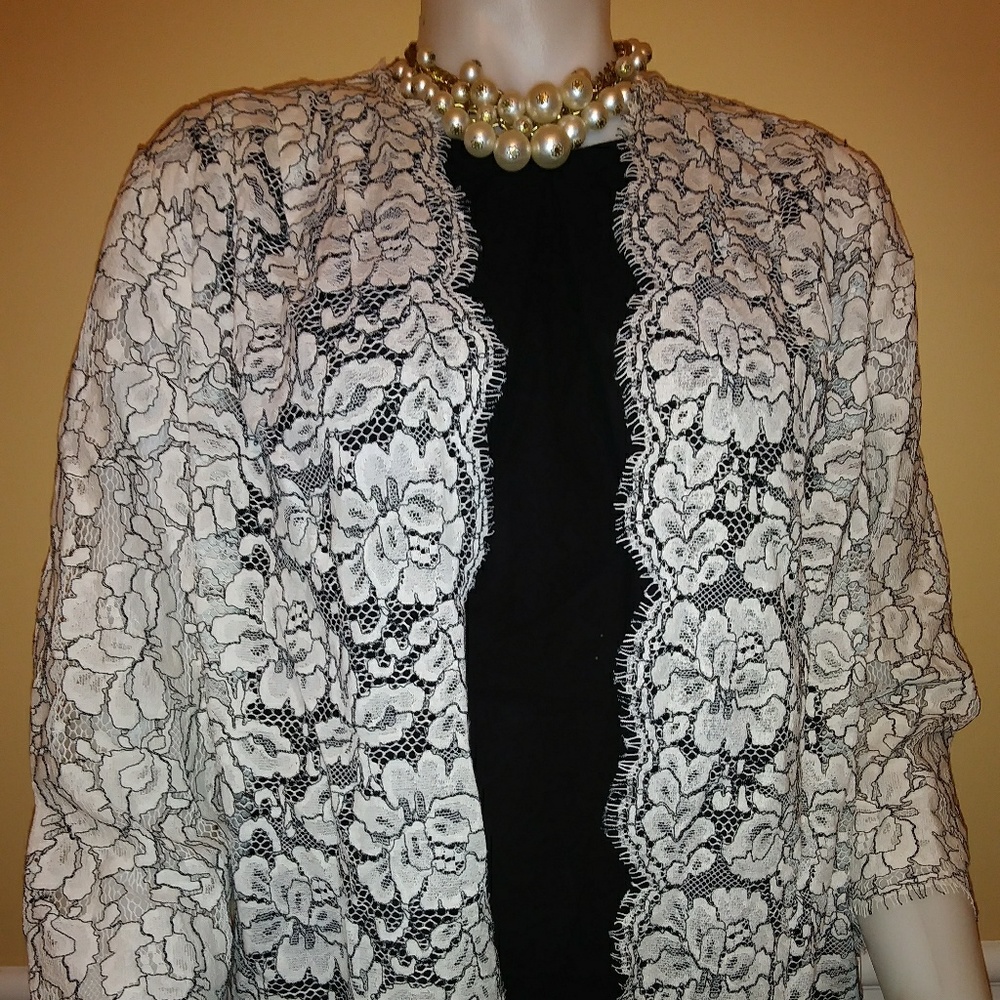 New Alex Evenings lace Hydrangea top 14w.